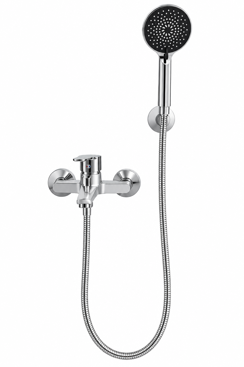 Луксозна душ смесителна батерия , от месинг в старо сребро / хром, с метална закачалка Разпродажба -40%